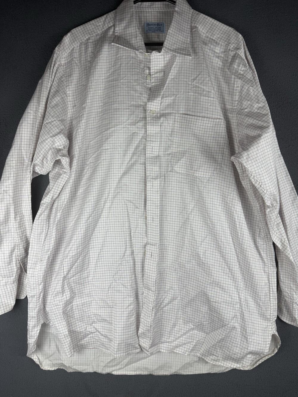 Hilditch & Key Jermyn Street Finest Two Fold Cotton Dress Shirt Blue Stripe 18